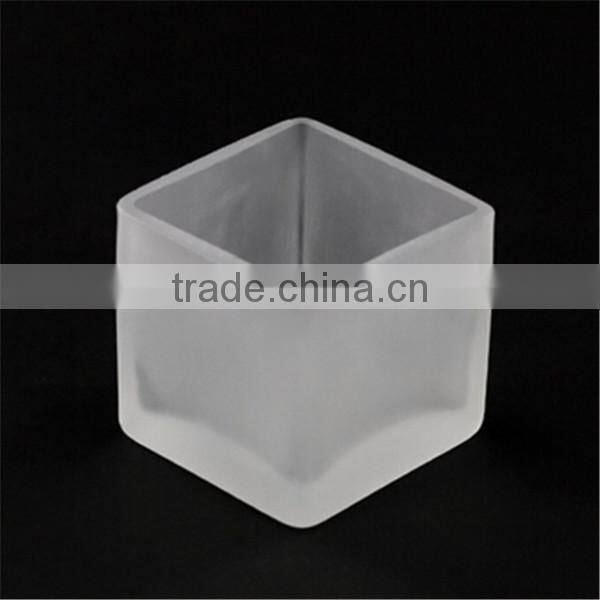 Tealight Frosted Glass Cup/Jar Half Clear Votive Candle Holder/Candlestick