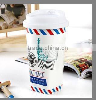 ceramic starbucks mug with silicone lid and sleeve