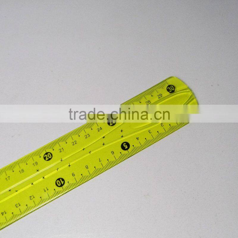 New designer 30cm rolling clear PVC flexible scale ruler