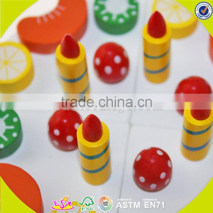 wholesale baby wooden cutting cake toy, creative kids wooden cutting birthday cake toy, funny wooden cutting cake toy W10B096