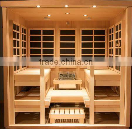 Solid wood Sauna equipment far infrared sauna house (SCB-002SL) ,1 to 8person steam room