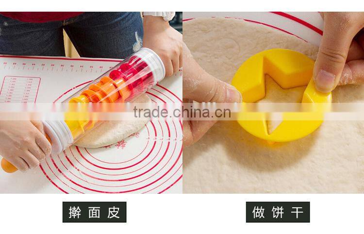 Plastic pastry bread hand rolling pin used dough roller kitchen mixing tools