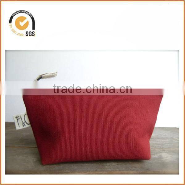 NEW canvas zippered pouch - neon accent & pin dot lining