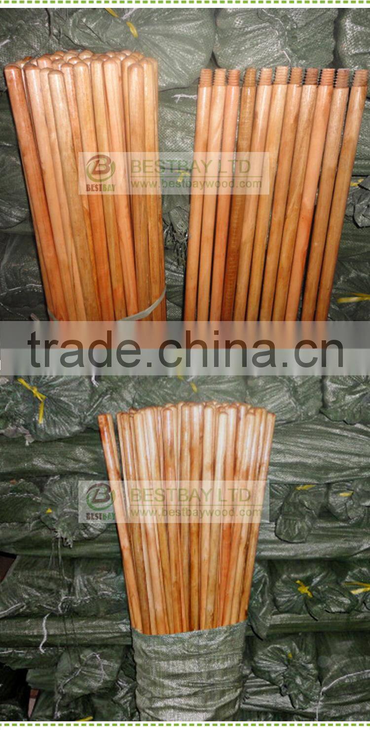 varnish coated wooden broom stick