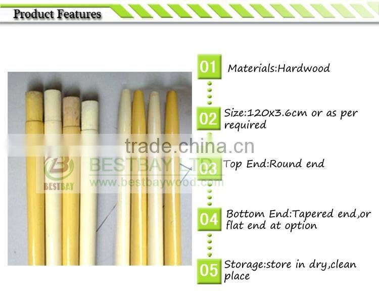 Factory price lacquer painted wooden shovel handle dia 2.5-4.0cm length 60-200cm