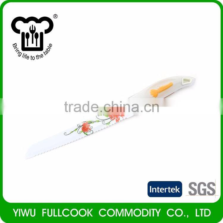 Modern style unique plastic handle flower pattern vegetable fruit knife set