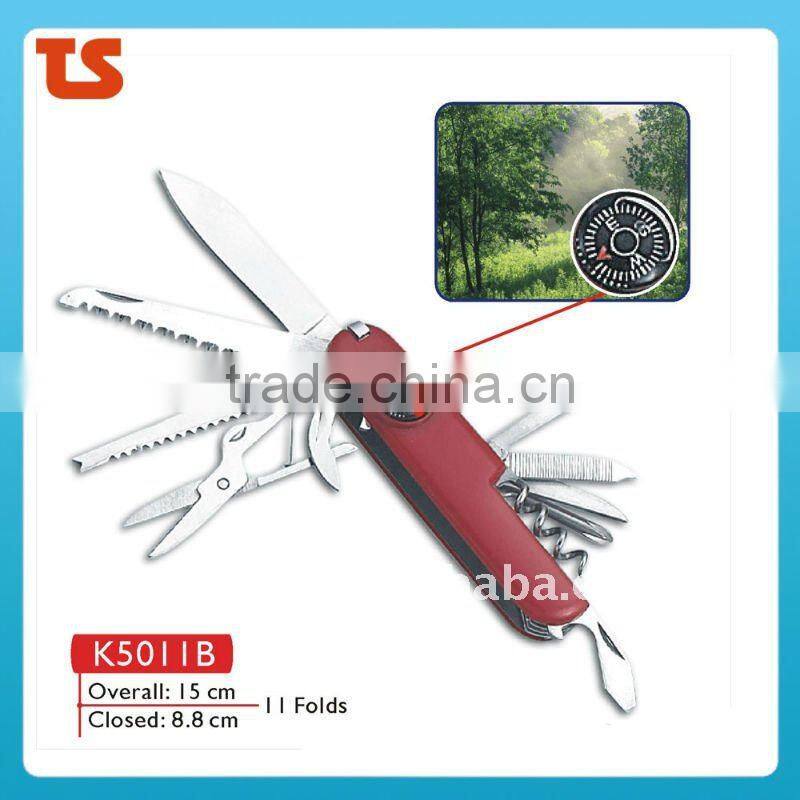 2014 New design multi function novelty pocket knife with LED light K5011G4