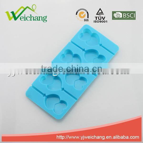 WCTS1042 Silicone Hard Candy Lollipop Molds with Sticks DIY 3d Chocolate Fondant Mould for Cake Decorations (Heart)