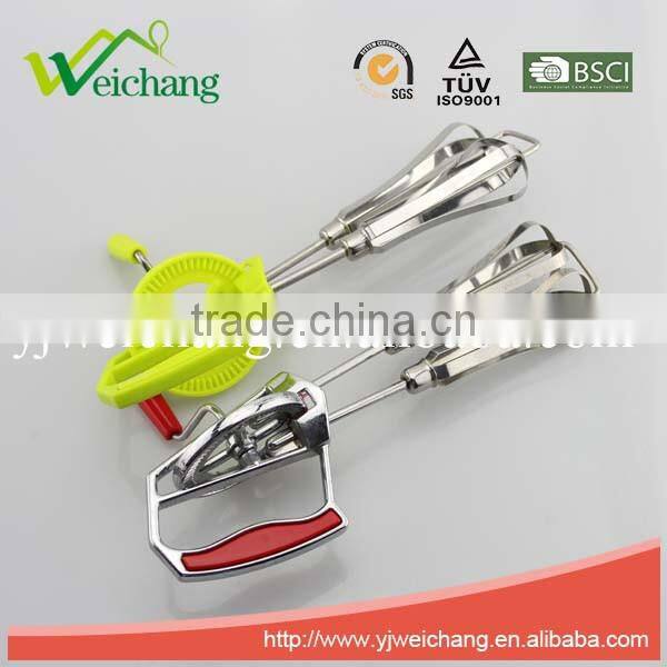 WCE334 Stainless Steel Easy-to-use Rotary Egg Beater Whisk With white Handle