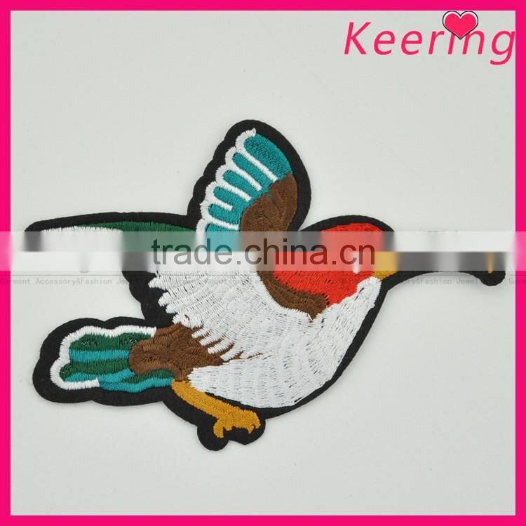 3D bird embroidery patch custom design for clothing WEF-270