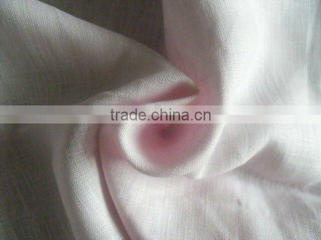 100%pure linen shirting/pants fashion woven fabric PFD, BLEACH WHITE organic linen fabric