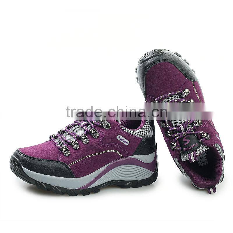 new style purple female fashion climbing shoes sneakers sample for women, best quality outdoor sport walking shoes price cheap
