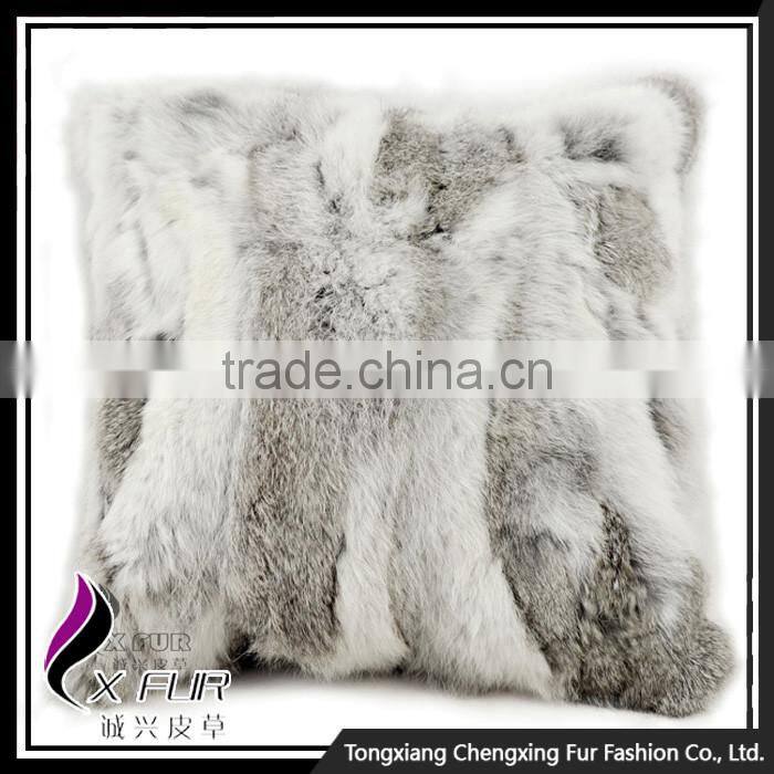 CX-D-17A Custom Genuine Rabbit Fur Decorative Pillow Cases