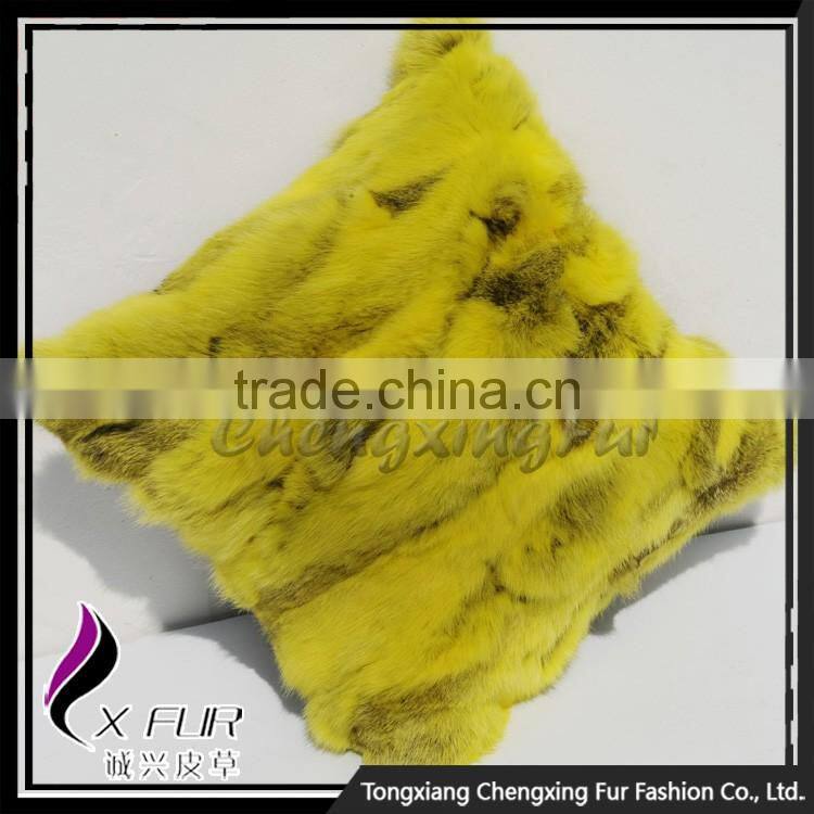 CX-D-17F Excellent Custom Design Rabbit Fur Pillow Cases