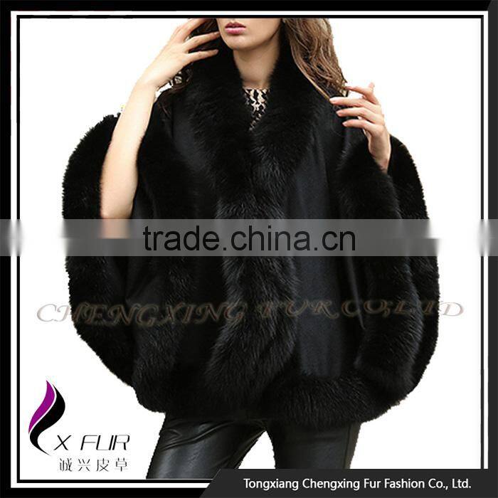 CX-B-P-54B Women High Quality Newest Wholesale Pashmina Shawl With Fur