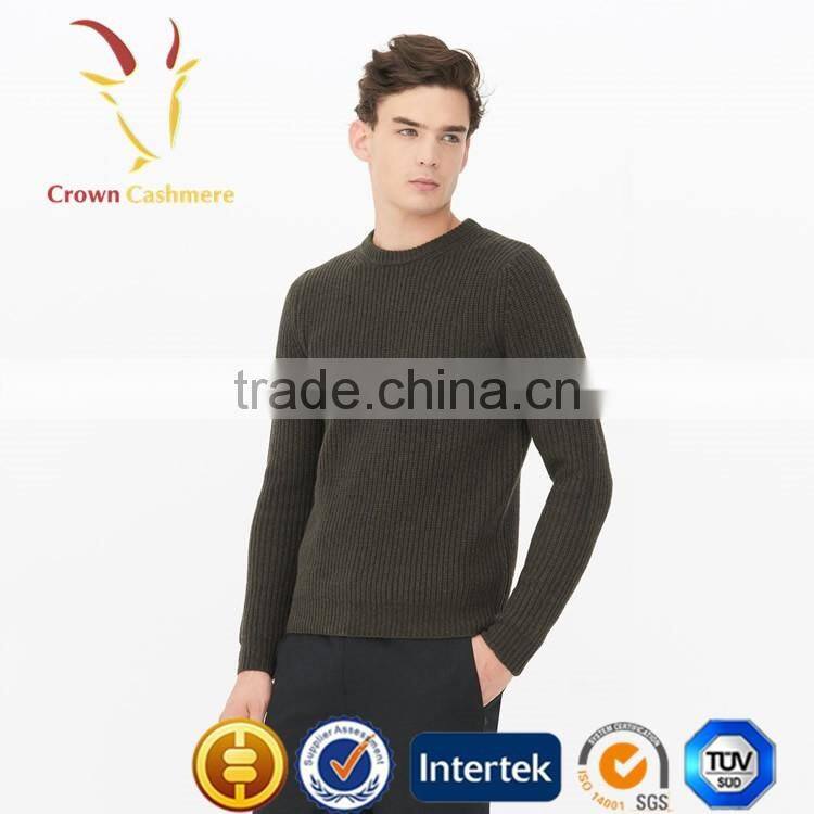 Men Handmade Crew Neck Tight Pullover Sweater