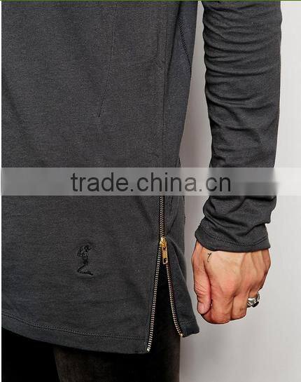 2016 China Manufacturers Summer Men Short Sleeve double sided zipper100coton t shirt