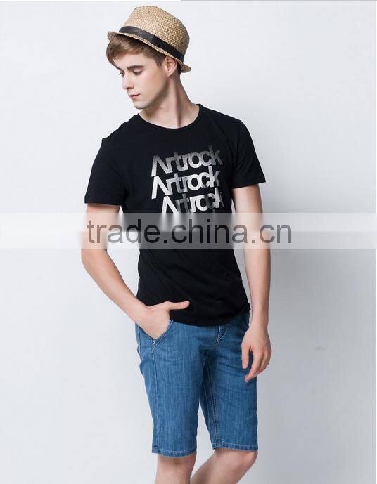 In 2016 classic letters printed black t-shirts with short sleeves