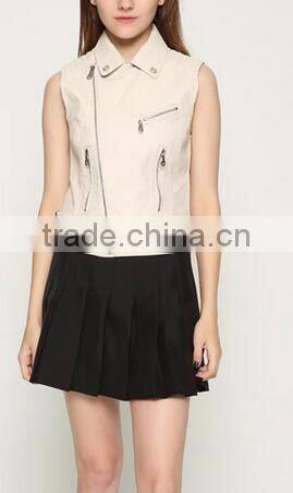 Runwaylover EY1050C 2017 Ladies Fashion Sleeveless Pu Jackets
