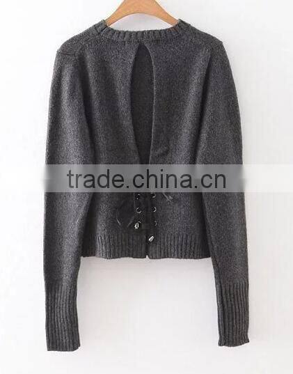 EY0858S Europe Style 2016 Women Pure Color Knitted Pullover Sweater