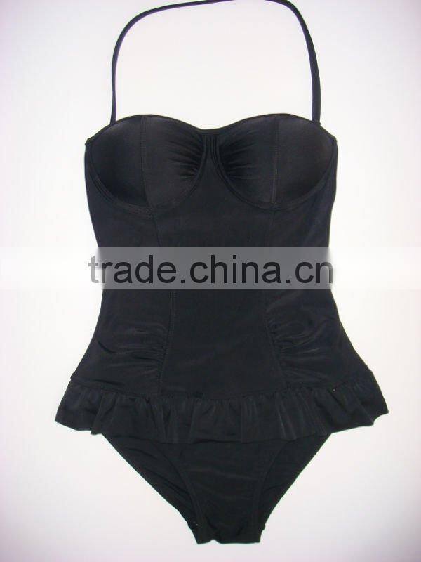 one piece Summer Ladies PLain Formal swimwear swimsuit
