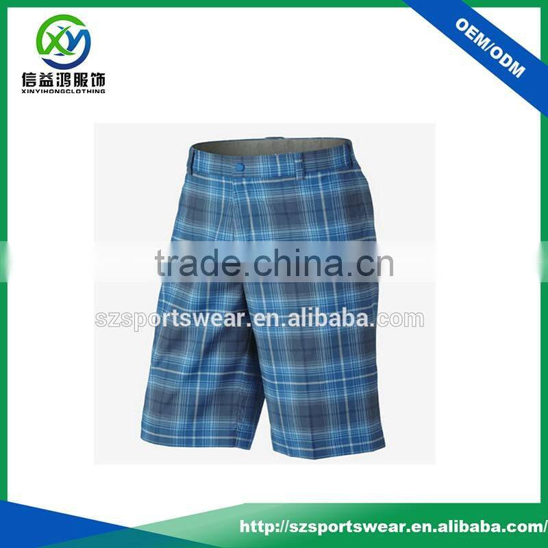 Fashion Scotland Style Sublimation Plaid Colorful Golf Shorts For Men Design