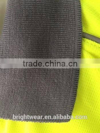 Fluorescent long sleeve hi vis safety Europe birdeye polyester mens reflective polo shirt