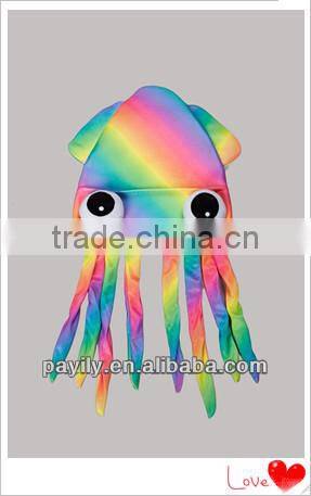EN71 Padding Rose Red flat cloth octopus hat