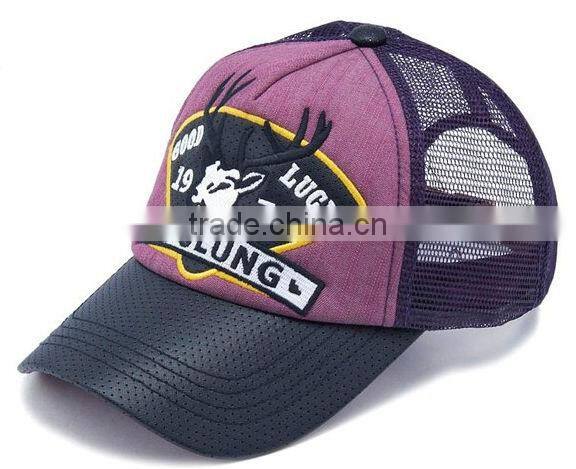 Deer Patch Embroidered Net Surface Baseball Cap Wholesale