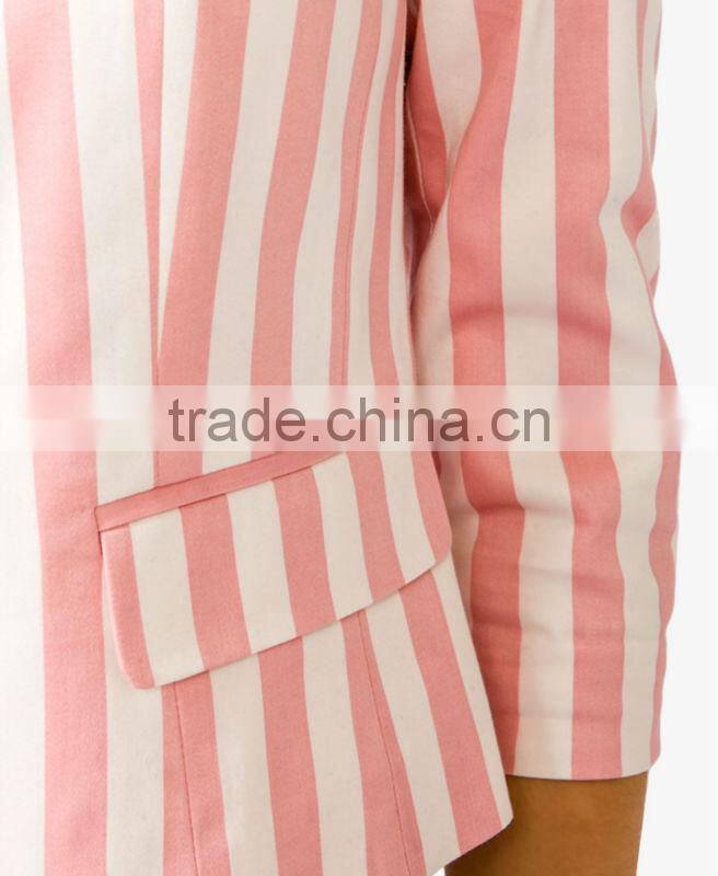 Single Button Striped Blazer