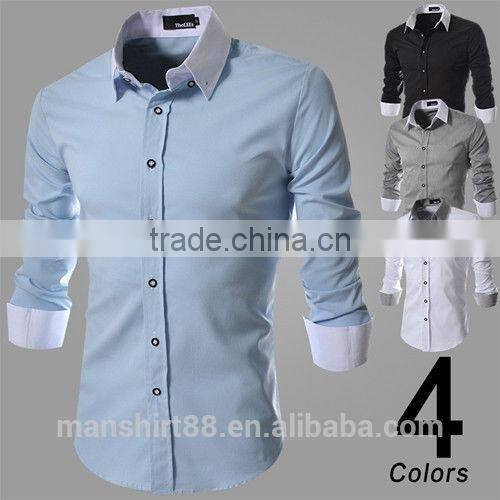 100% cotton long sleeve slim fit dress shirts