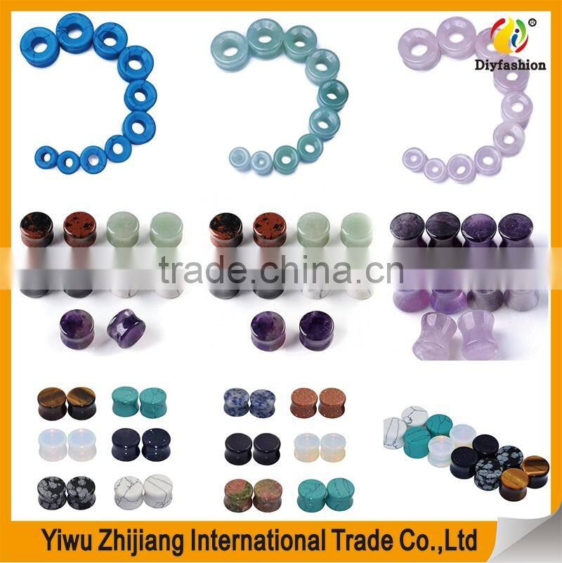 Amethyst Concaved Convex Flat Natural Stone Plugs