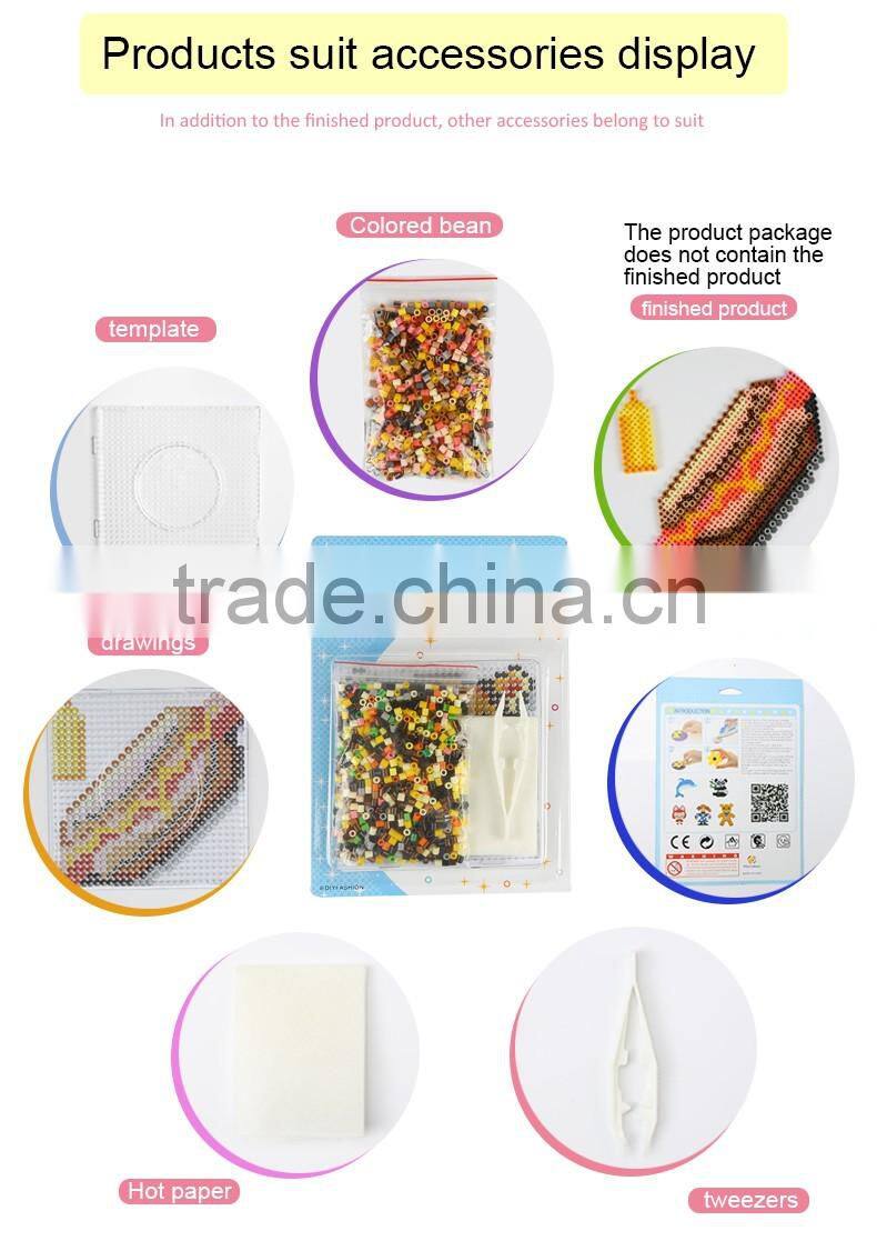 Diyfashion 5mm mini hama perler set with pegboard iron paper and twezzer toys fuse beads set 18021