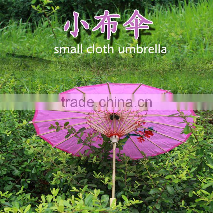 Beaty Elegant Mini Handcrafted Wooden Different Color Cloth Umbrella