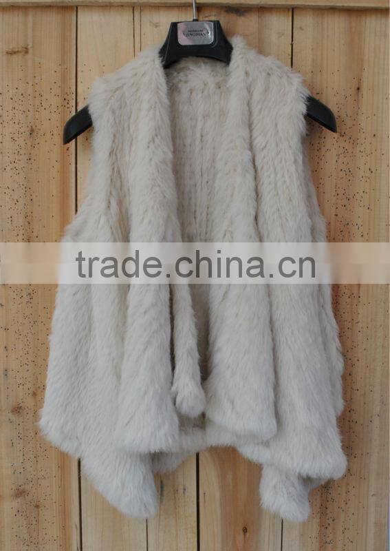 YR505 Wholesale Factory Genuine Rabbit Fur Material Top Quality Fur Vest