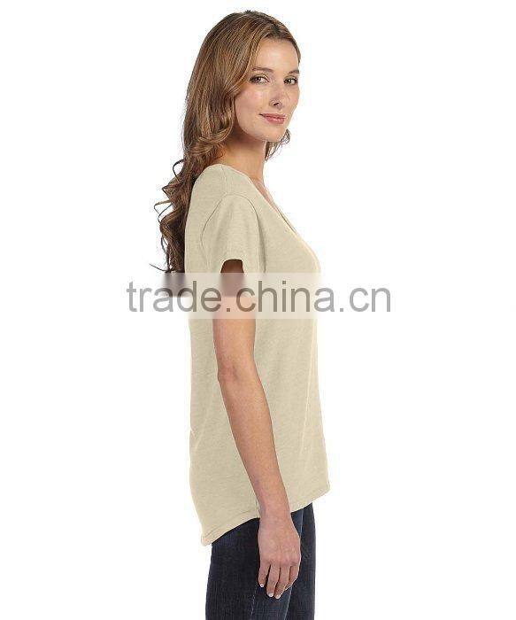 Custom Fashion Summer Wear Design Drape Blank T-Shirt,China T-Shirt Manufacturer Cotton Pure Color Blank T-Shirt for Women
