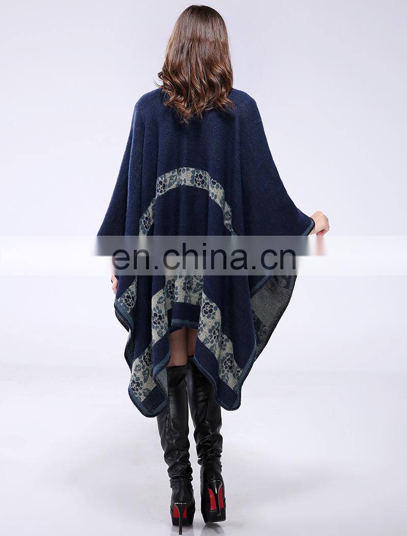 Europe And Winter Thickening Warm Shawl Cloak Coat Ladies Scarf