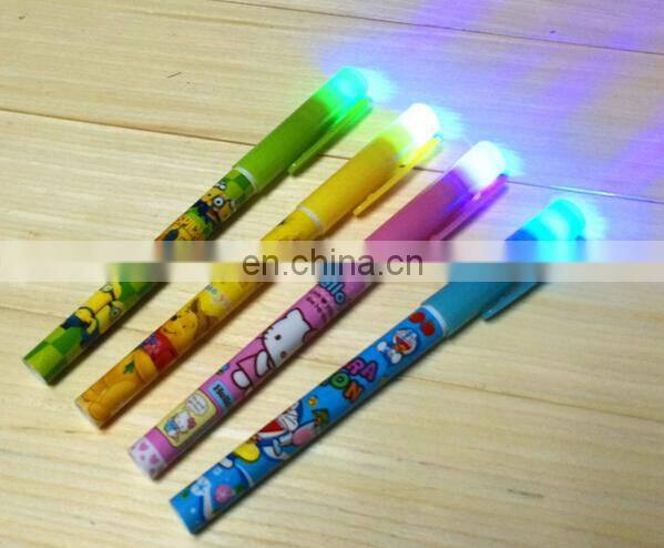 multi function school used led pen projection logo plastic pen