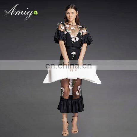 free shipping prom red and black women dress