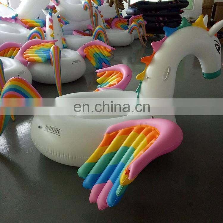 2017 New Custom Giant 6P Eco-friendly PVC Water Pool Floats Inflatable Colorful Pegasus Float Toy With Multicolor