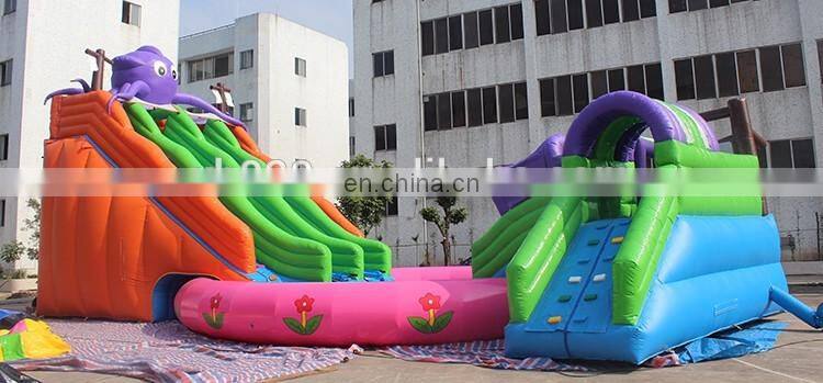 Commercial Inflatable water park 2 in 1 Big party used swimming pool slide