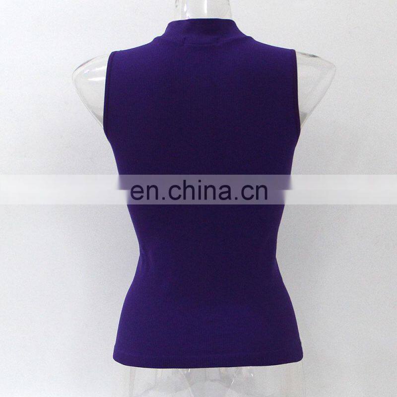 2015 simple style seamless vest half high collar and sleeveless clothing