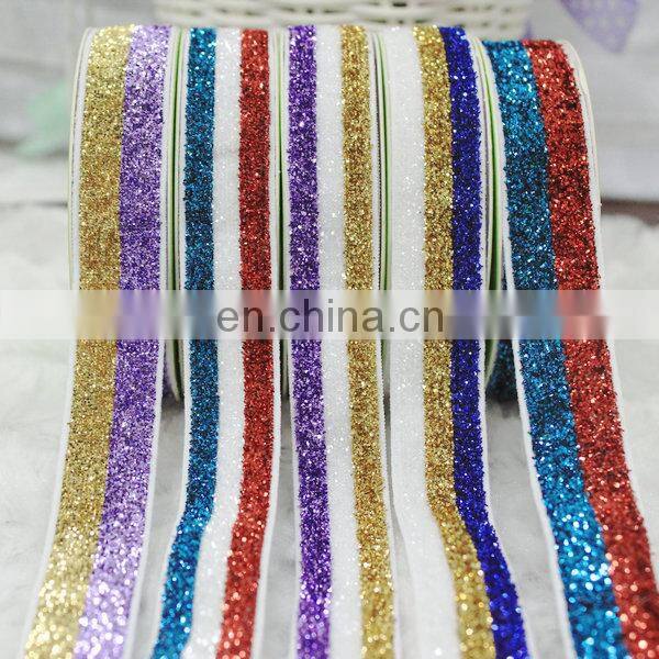 New style stripe metallic elastic ribbon