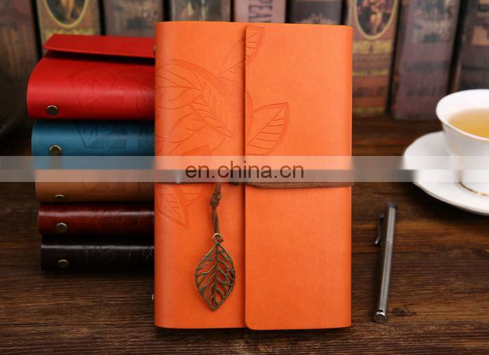 Vintage Leather Journal Notebook Classic Retro Ring Binder Diary Book