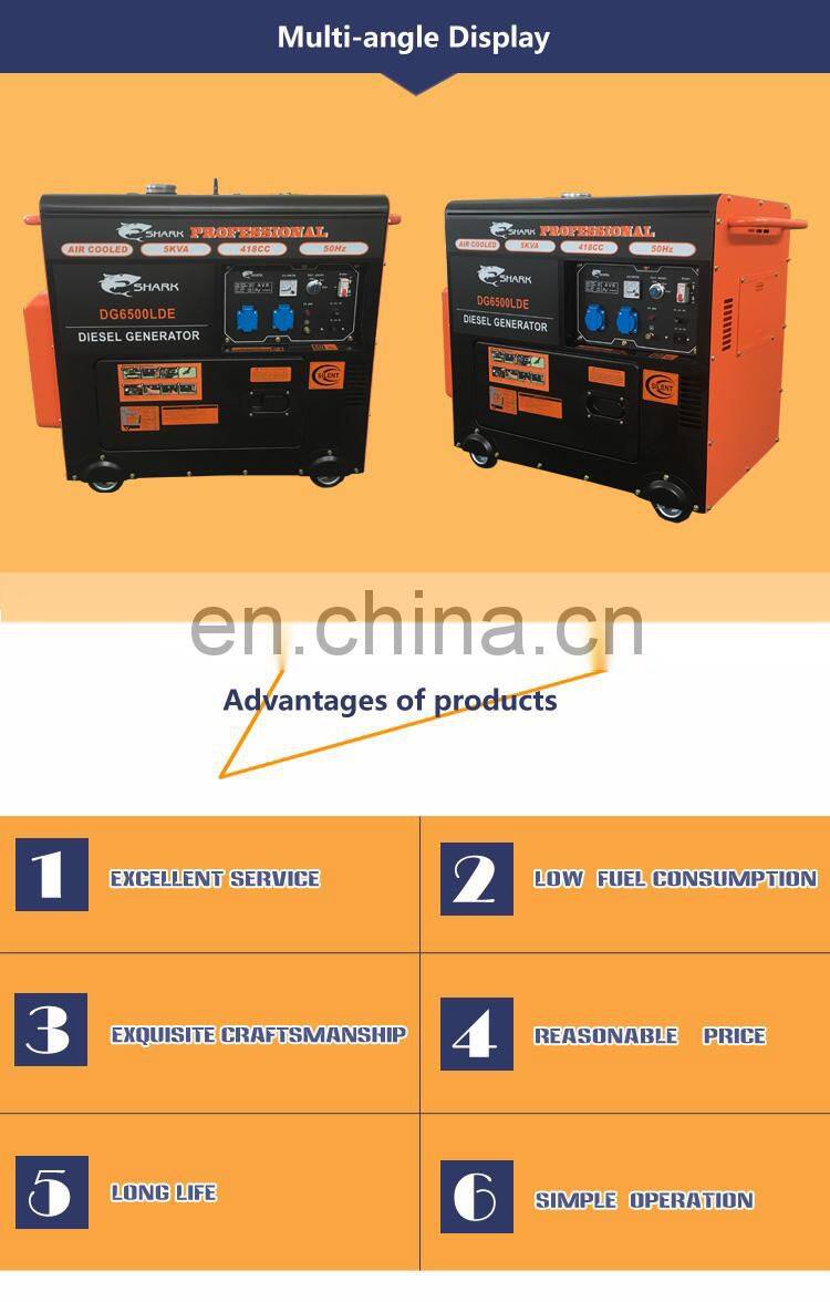 5KW SILENT DIESEL GENERATOR DG6500LDE-N (BIG FUEL TANK)