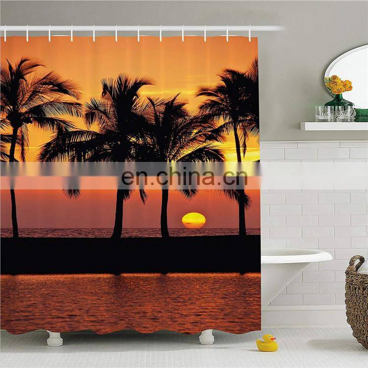 Unique High quality Fabric No liner needed Printed Shower Cutains