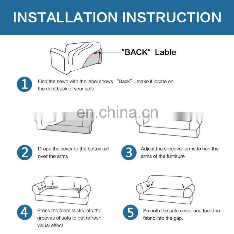 Striped loveseat Sofa Covers Polyester stretch Fabric Slipcover