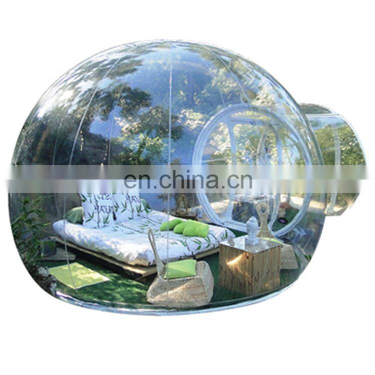 Outdoor Advertising Inflatables transparent inflatable camping bubble tent with  tunnel