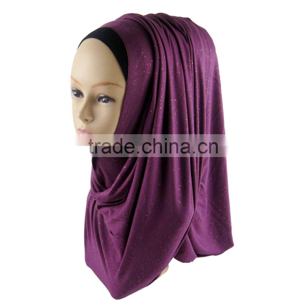 S178 new style shimmer little sequin jersey HIJAB women's rectangle muslim scarf