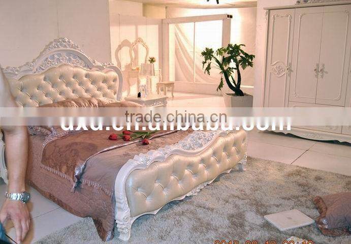French Style Luxury Hotel Wood Bed